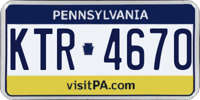PA license plate KTR4670