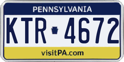PA license plate KTR4672