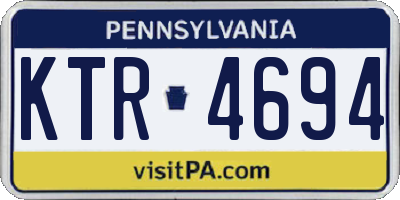 PA license plate KTR4694