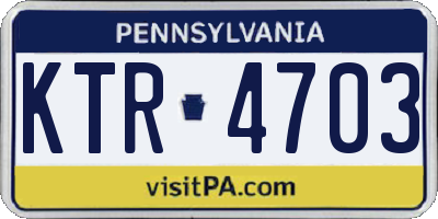 PA license plate KTR4703