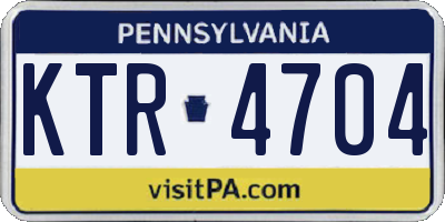 PA license plate KTR4704