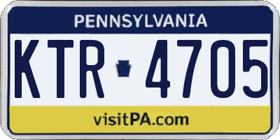 PA license plate KTR4705