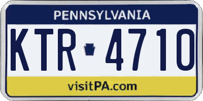 PA license plate KTR4710