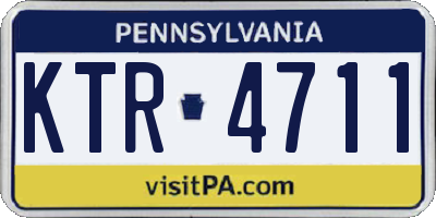PA license plate KTR4711