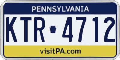 PA license plate KTR4712