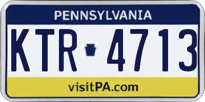 PA license plate KTR4713