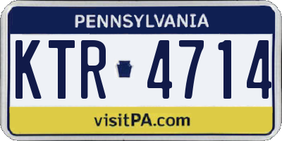 PA license plate KTR4714