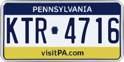 PA license plate KTR4716