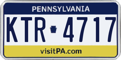 PA license plate KTR4717
