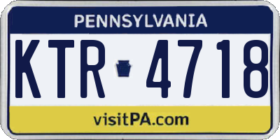 PA license plate KTR4718