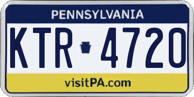 PA license plate KTR4720