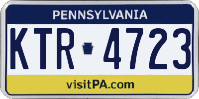 PA license plate KTR4723