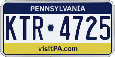 PA license plate KTR4725
