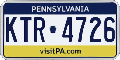 PA license plate KTR4726