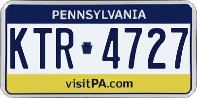 PA license plate KTR4727