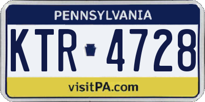 PA license plate KTR4728