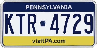 PA license plate KTR4729