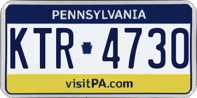 PA license plate KTR4730