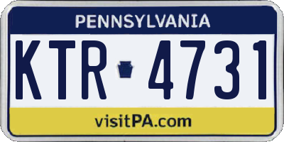 PA license plate KTR4731