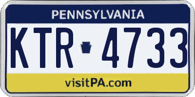 PA license plate KTR4733
