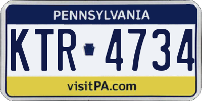 PA license plate KTR4734