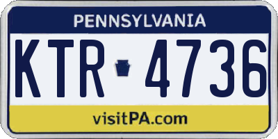 PA license plate KTR4736