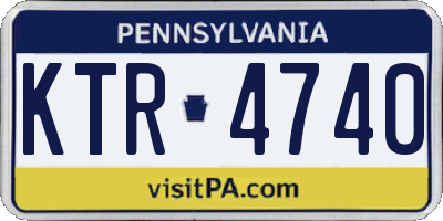 PA license plate KTR4740