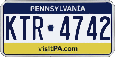 PA license plate KTR4742