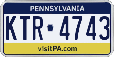 PA license plate KTR4743