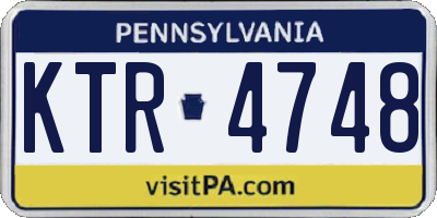PA license plate KTR4748