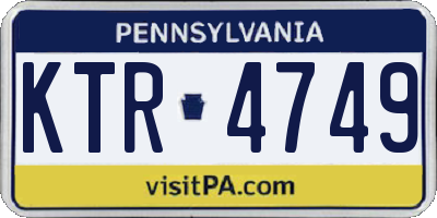 PA license plate KTR4749