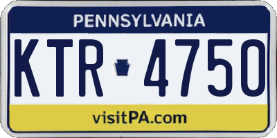 PA license plate KTR4750