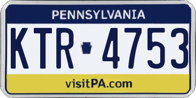 PA license plate KTR4753