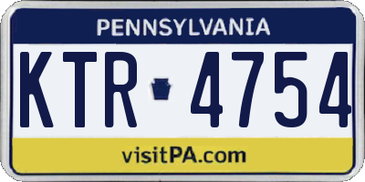 PA license plate KTR4754