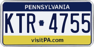 PA license plate KTR4755