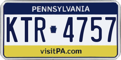 PA license plate KTR4757