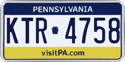 PA license plate KTR4758