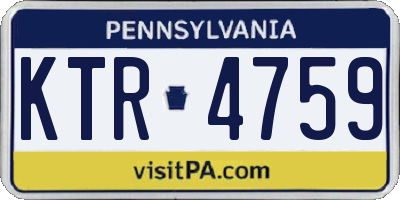 PA license plate KTR4759