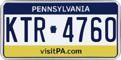 PA license plate KTR4760