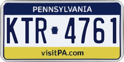 PA license plate KTR4761