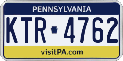 PA license plate KTR4762
