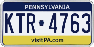 PA license plate KTR4763