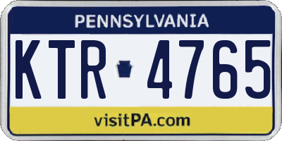 PA license plate KTR4765