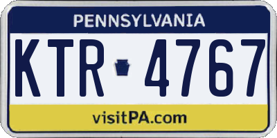 PA license plate KTR4767