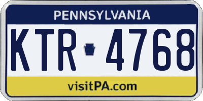 PA license plate KTR4768
