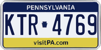 PA license plate KTR4769