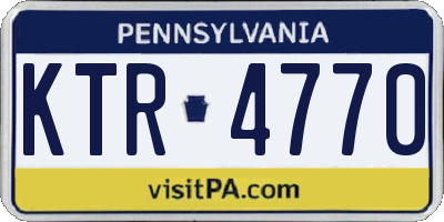 PA license plate KTR4770
