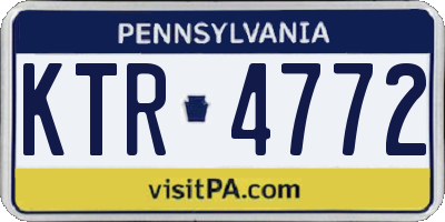 PA license plate KTR4772