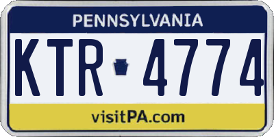 PA license plate KTR4774