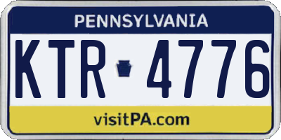 PA license plate KTR4776